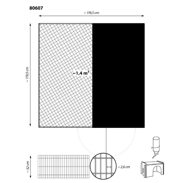 dobar Freilaufgehege mit Häuschen